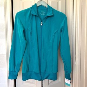 NWT Cherokee Infinity Teal Zip Front Warm Up Jacket